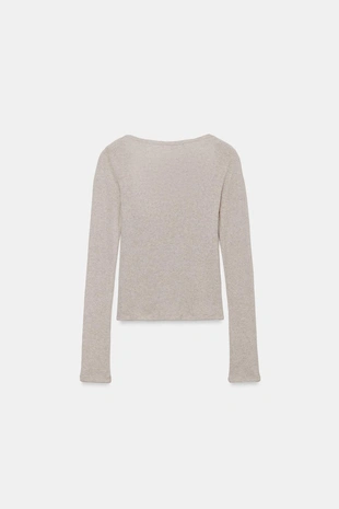 Кардиган с контрастным кружевным топом- Заказать в России