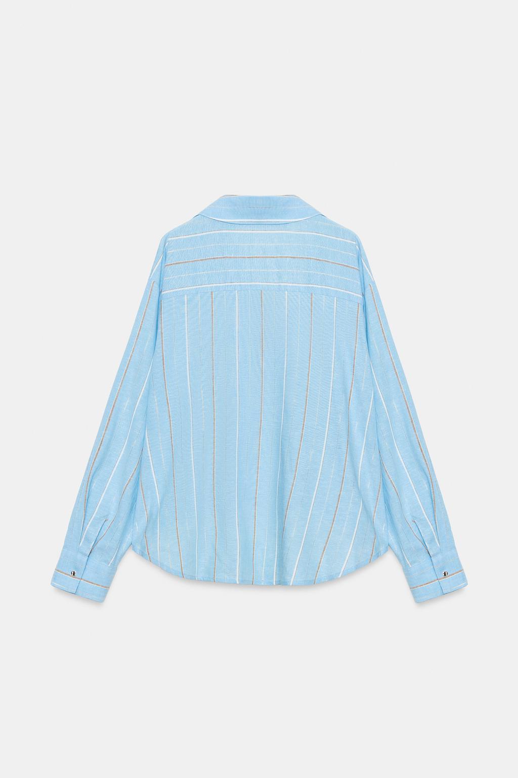 РУБАШКА ИЗ ЛЬНА С ОБЪЕМНЫМ НИЗОМ