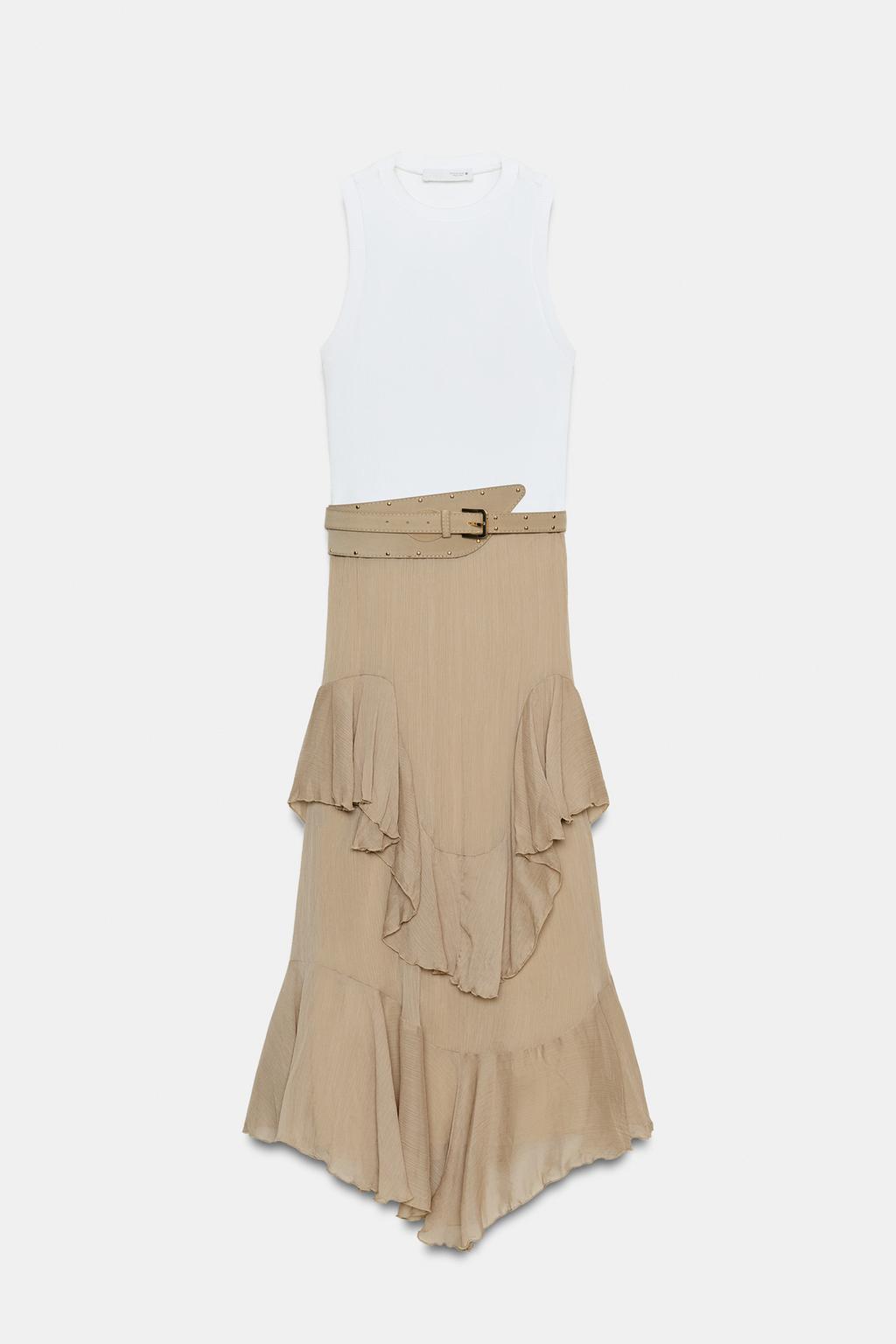 ПЛАТЬЕ С РЕМНЕМ И ВОЛАНАМИ