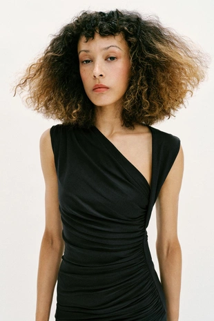 Платье миди со сборками