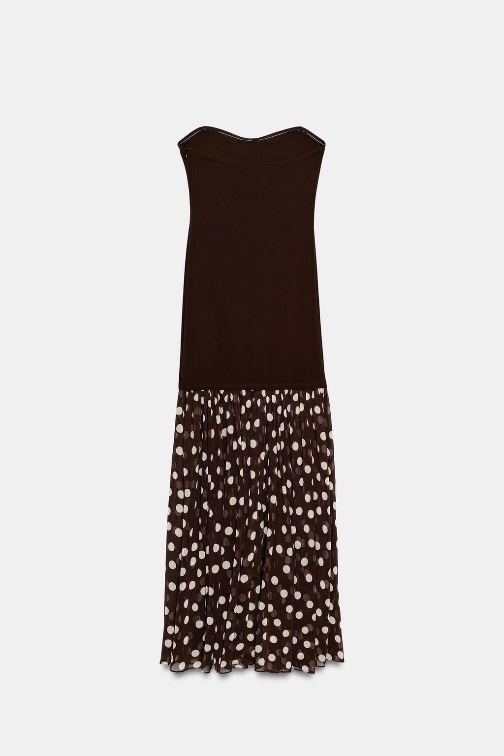 ПЛАТЬЕ БЕЗ БРЕТЕЛЕК В ГОРОШЕК