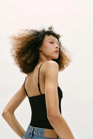 Боди из тюля со сборками- Заказать в России