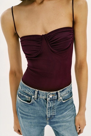 Боди из тюля со сборками