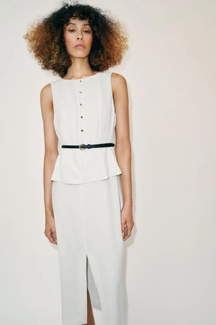 Платье миди с поясом- Заказать в России