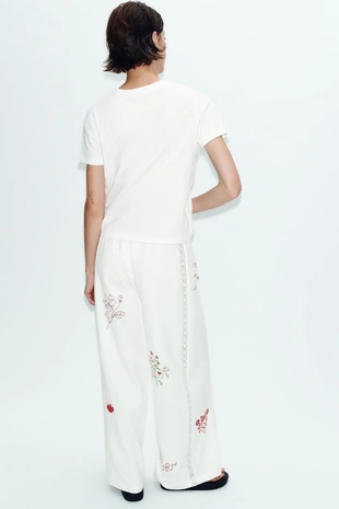 Длинные брюки с вышивкой- Заказать в России