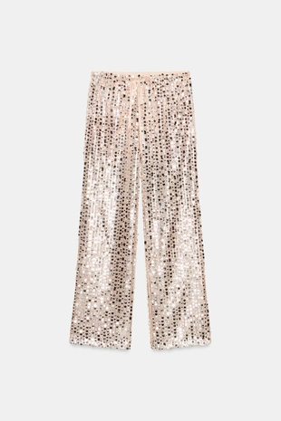 Струящиеся брюки с пайетками- Заказать в России