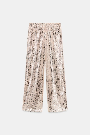 Струящиеся брюки с пайетками- Заказать в России