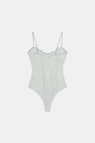 Боди с контрастным кружевом- Заказать в России