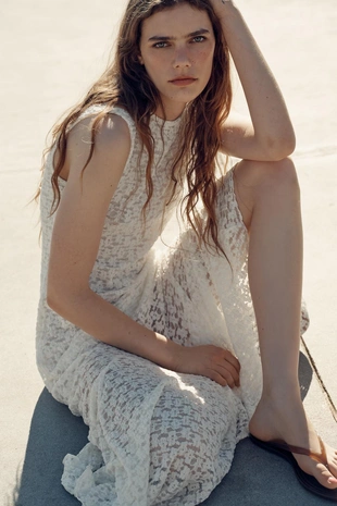 Длинное кружевное платье- Заказать в России