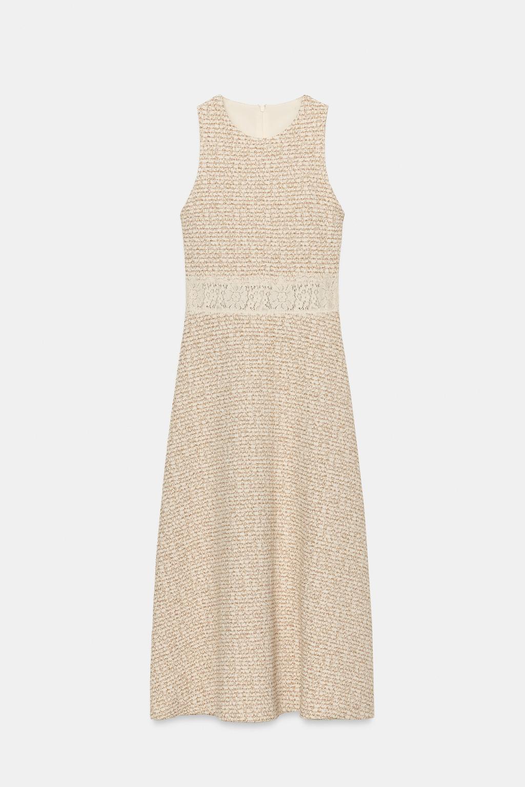 ПЛАТЬЕ МИДИ ИЗ РЕЛЬЕФНОЙ ТКАНИ