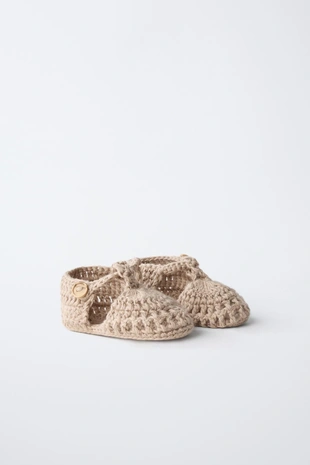 Теплые вязаные ботинки- Заказать в России