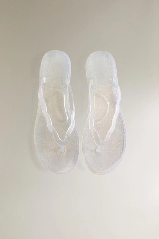 Сандалии с блестками- Заказать в России