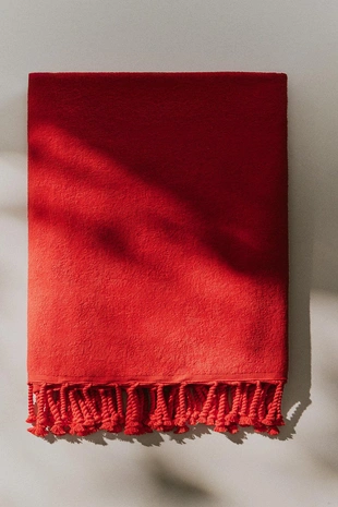 Пляжное полотенце из хлопка с кисточками- Заказать в России