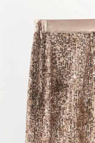 Юбка с пайетками и кружевом- Заказать в России