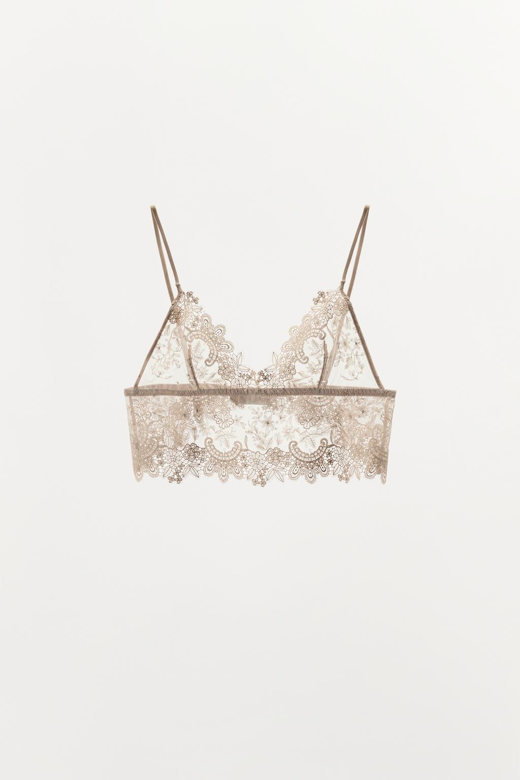 КРУЖЕВНОЙ БРАЛЕТТ С ТРЕУГОЛЬНЫМИ ЧАШКАМИ