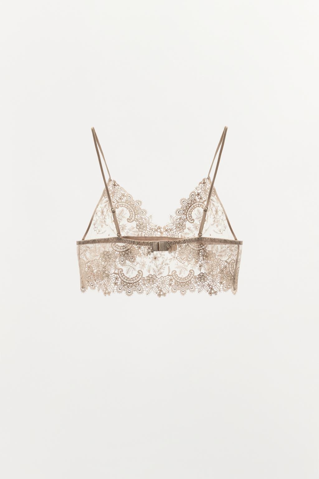 КРУЖЕВНОЙ БРАЛЕТТ С ТРЕУГОЛЬНЫМИ ЧАШКАМИ