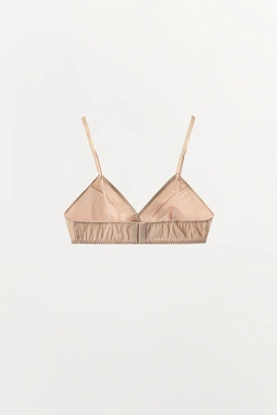 Купить Zara Атласный бралетт с треугольными чашками и кружевом
