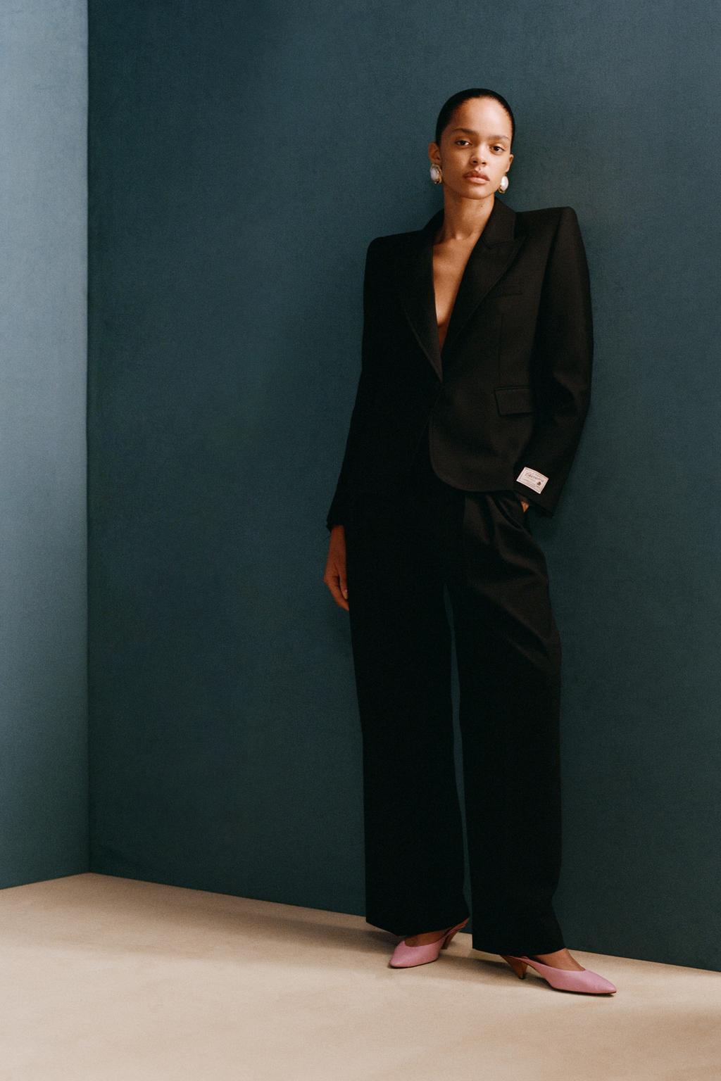 Приталенный пиджак с наплечниками и шерстью willy chavarria x zara