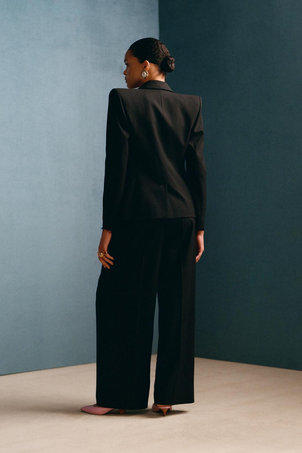 Брюки из шерстяной смеси с защипами willy chavarria x zara