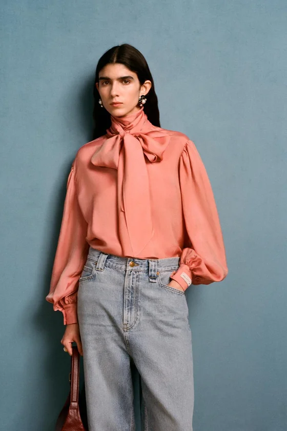 Блуза с галстуком willy chavarria x zara