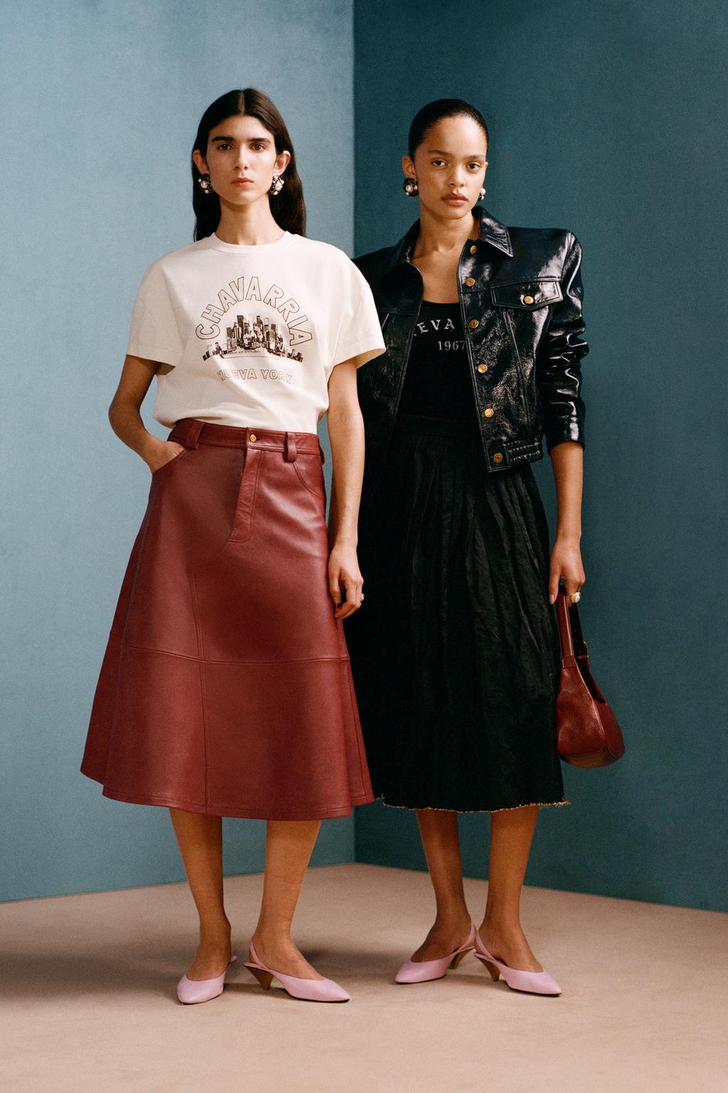 Миди-юбка из кожи willy chavarria x zara