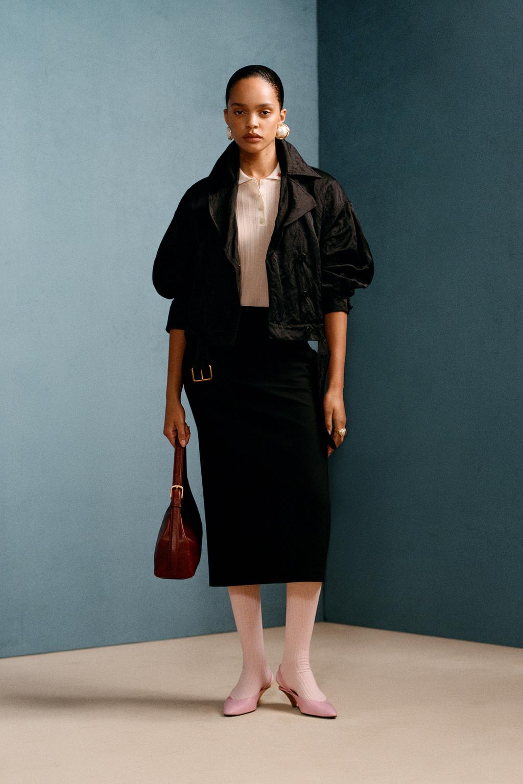 Короткий пальто с поясом willy chavarria x zara