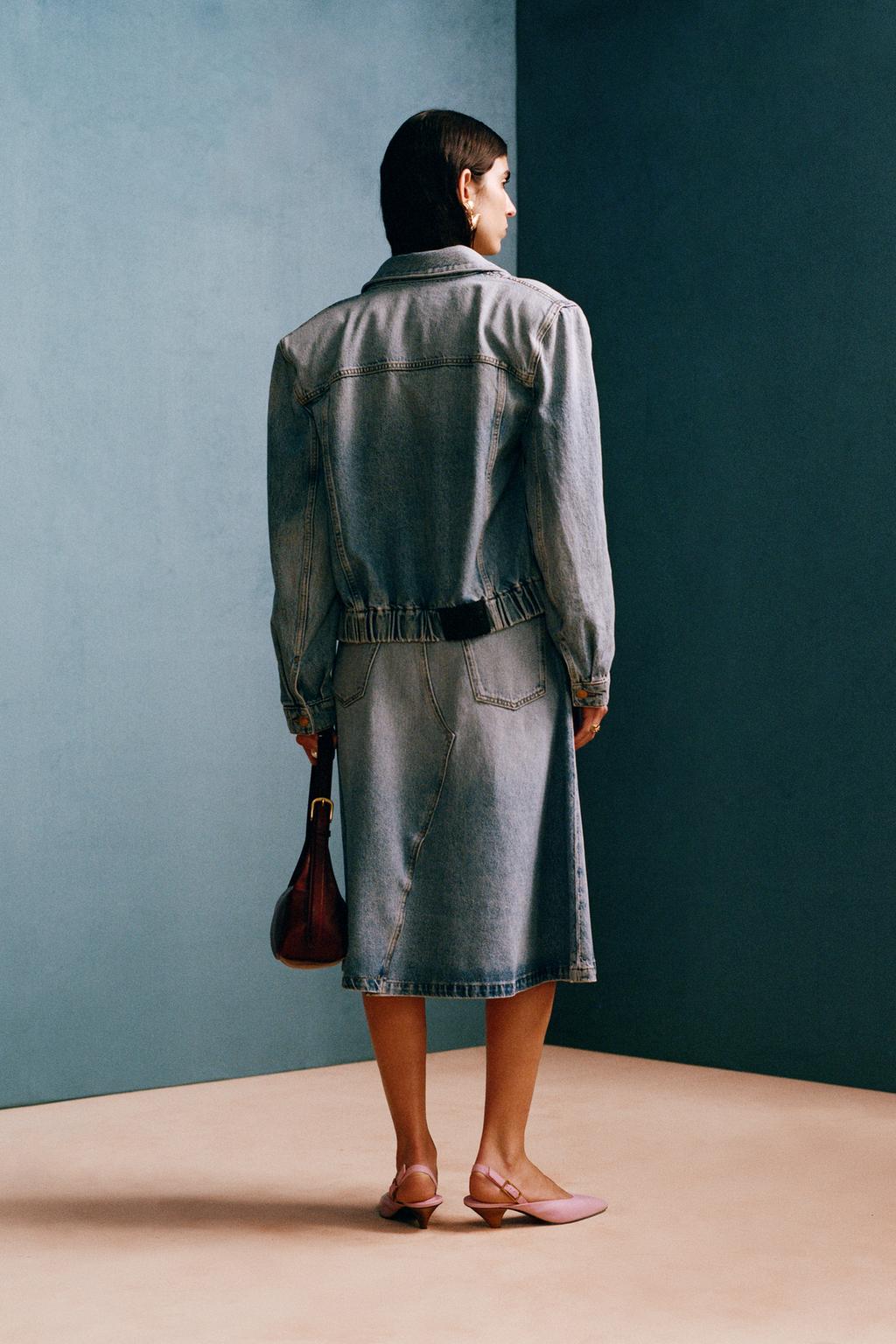 Джинсовая миди-юбка от willy chavarria x zara