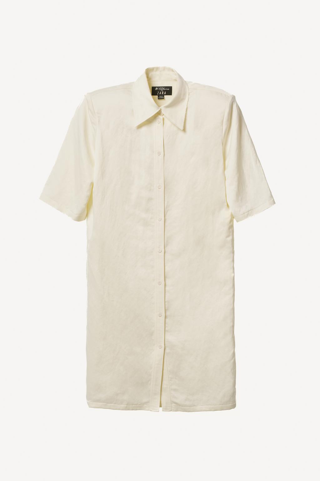Платье-рубашка из льняно-хлопковой смеси с наплечниками willy chavarria x zara