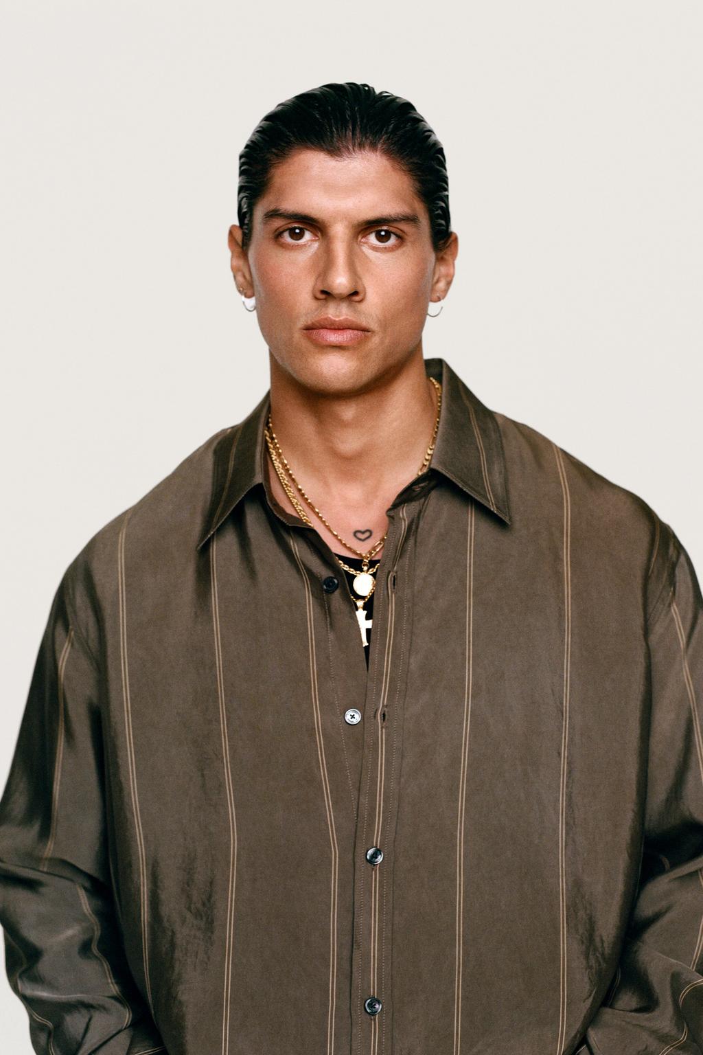 Рубашка из купро в стиле жаккард willy chavarria x zara