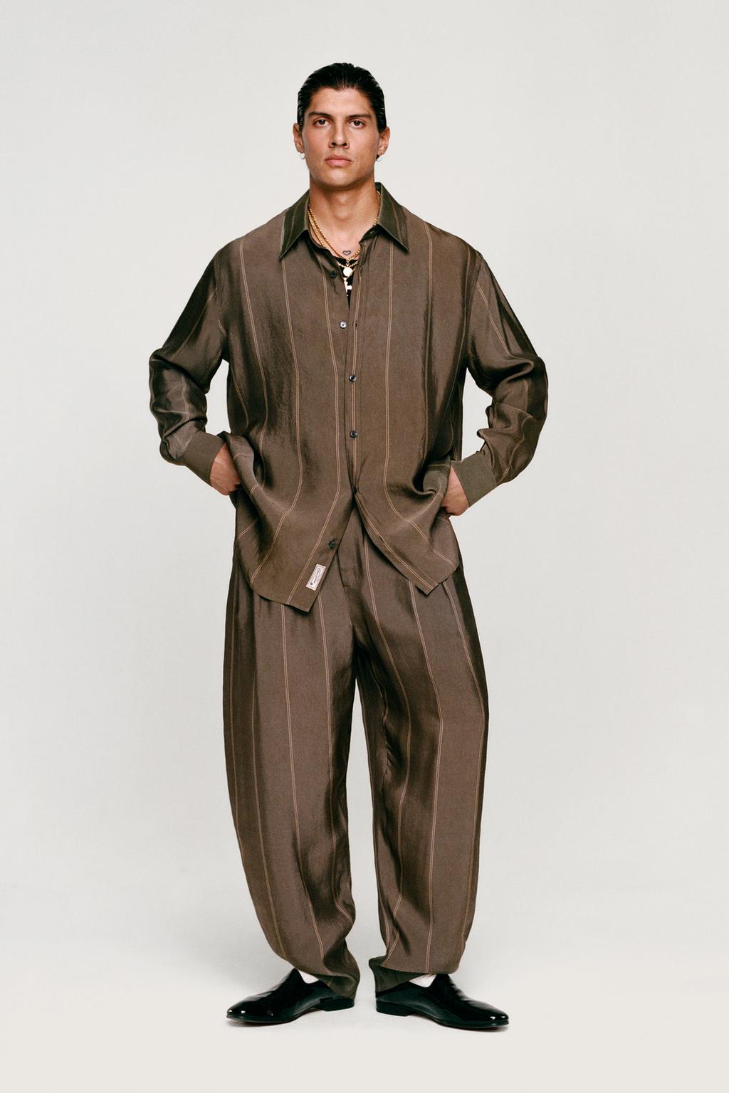 Рубашка из купро в стиле жаккард willy chavarria x zara