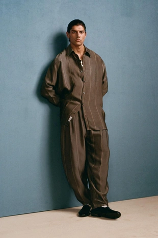 Рубашка из купро в стиле жаккард willy chavarria x zara- Заказать в России