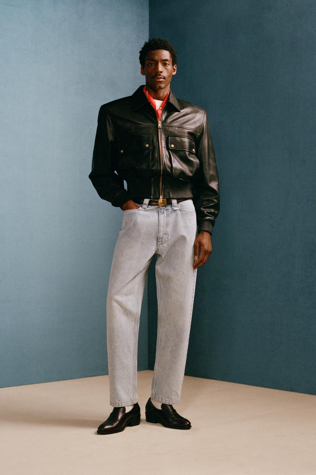 Укороченная куртка из натуральной кожи willy chavarria x zara