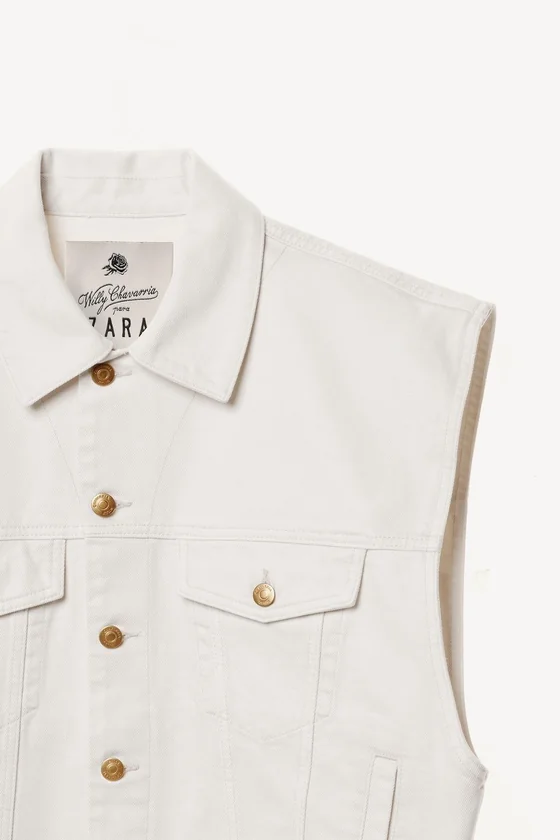 Джинсовый жилет прямого кроя willy chavarria x zara