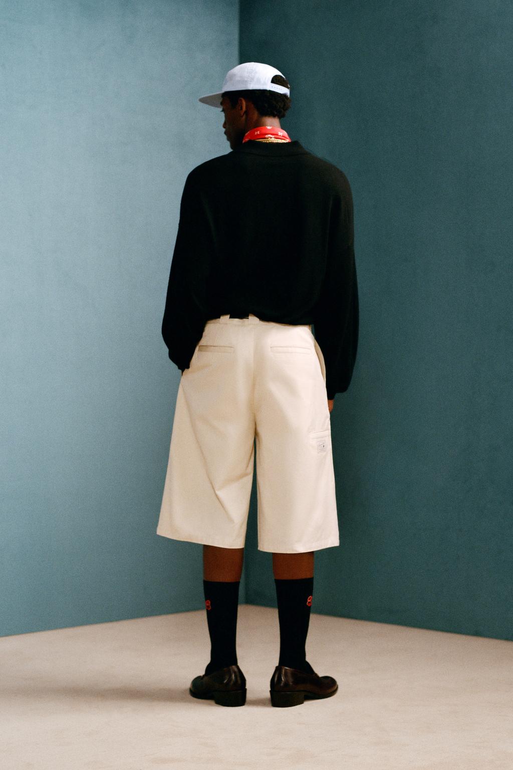 Широкие плиссированные бермуды willy chavarria x zara