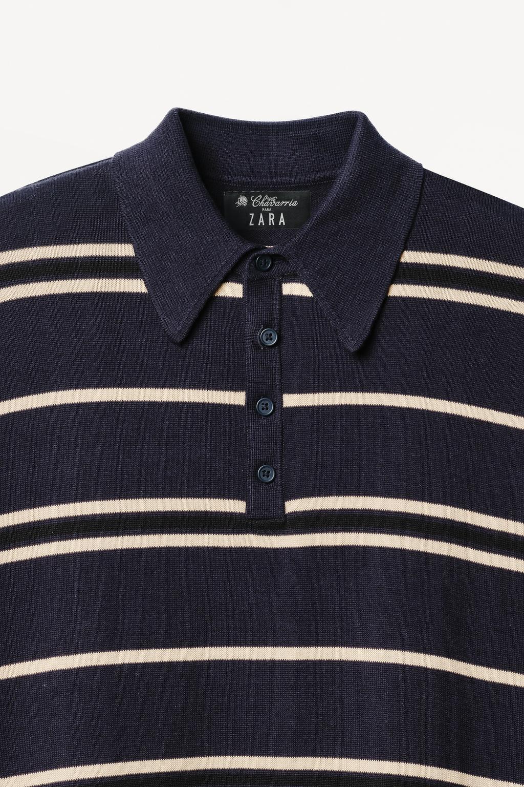 Поло с полосками из трикотажа willy chavarria x zara