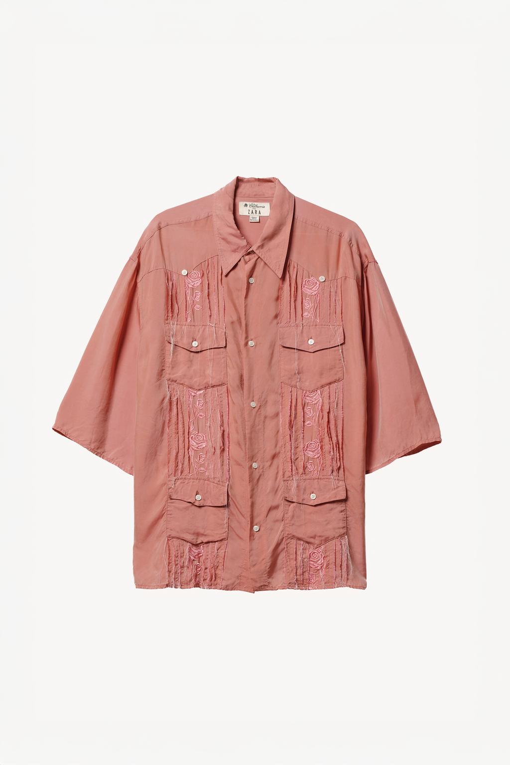 Рубашка из купро с вышивкой willy chavarria x zara