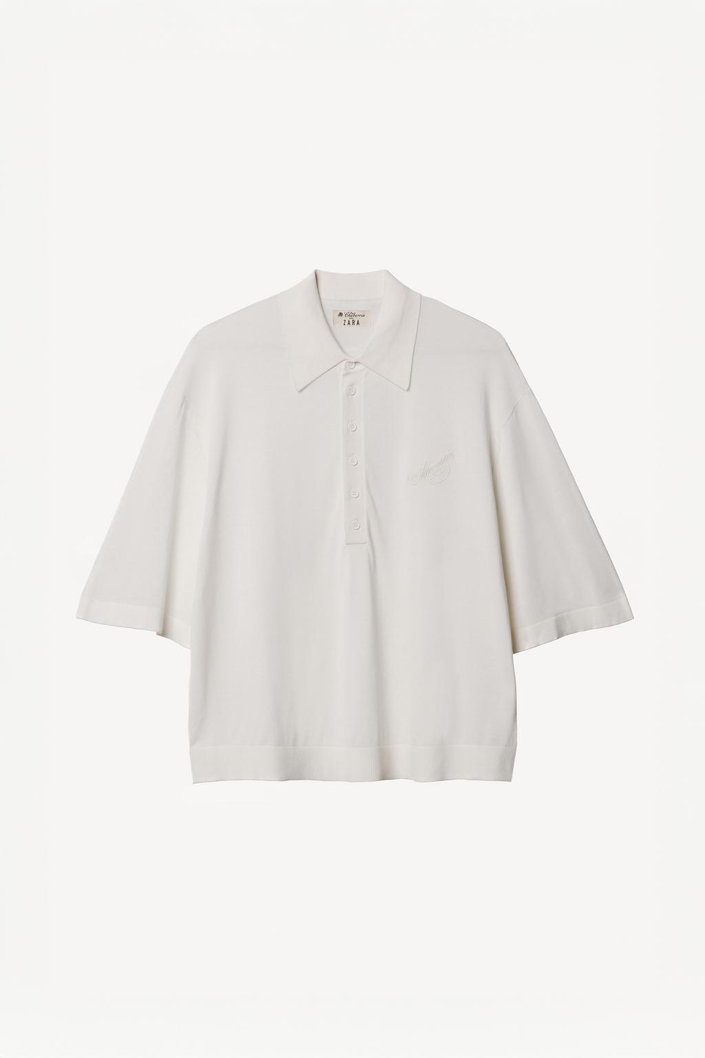 Поло из вязаного материала из смеси ленселила willy chavarria x zara