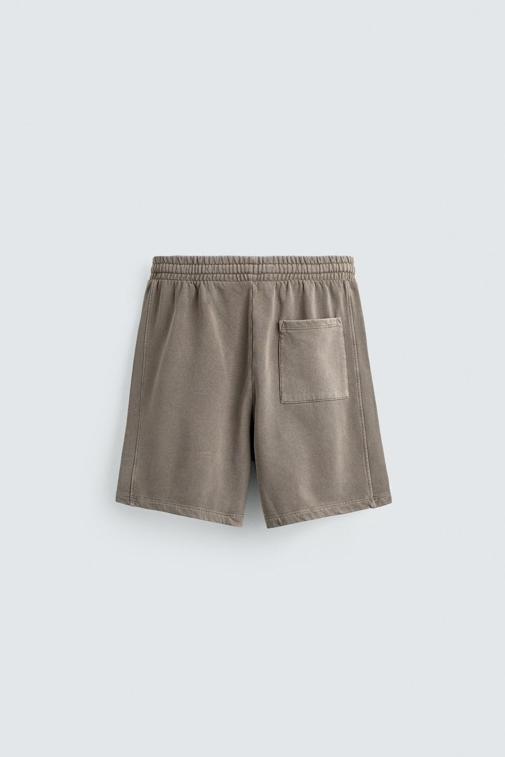 ШОРТЫ-ДЖОГГЕРЫ ИЗ ТКАНИ С ЭФФЕКТОМ ПОТЕРТОСТИ