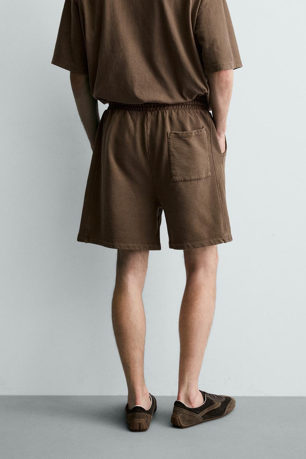 ШОРТЫ-ДЖОГГЕРЫ ИЗ ТКАНИ С ЭФФЕКТОМ ПОТЕРТОСТИ