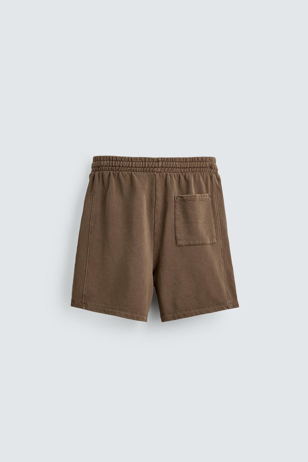 ШОРТЫ-ДЖОГГЕРЫ ИЗ ТКАНИ С ЭФФЕКТОМ ПОТЕРТОСТИ