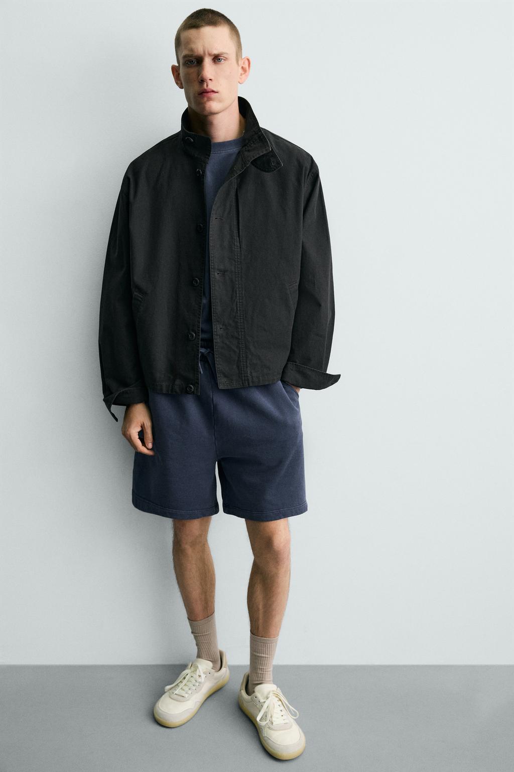 ШОРТЫ-ДЖОГГЕРЫ ИЗ ТКАНИ С ЭФФЕКТОМ ПОТЕРТОСТИ