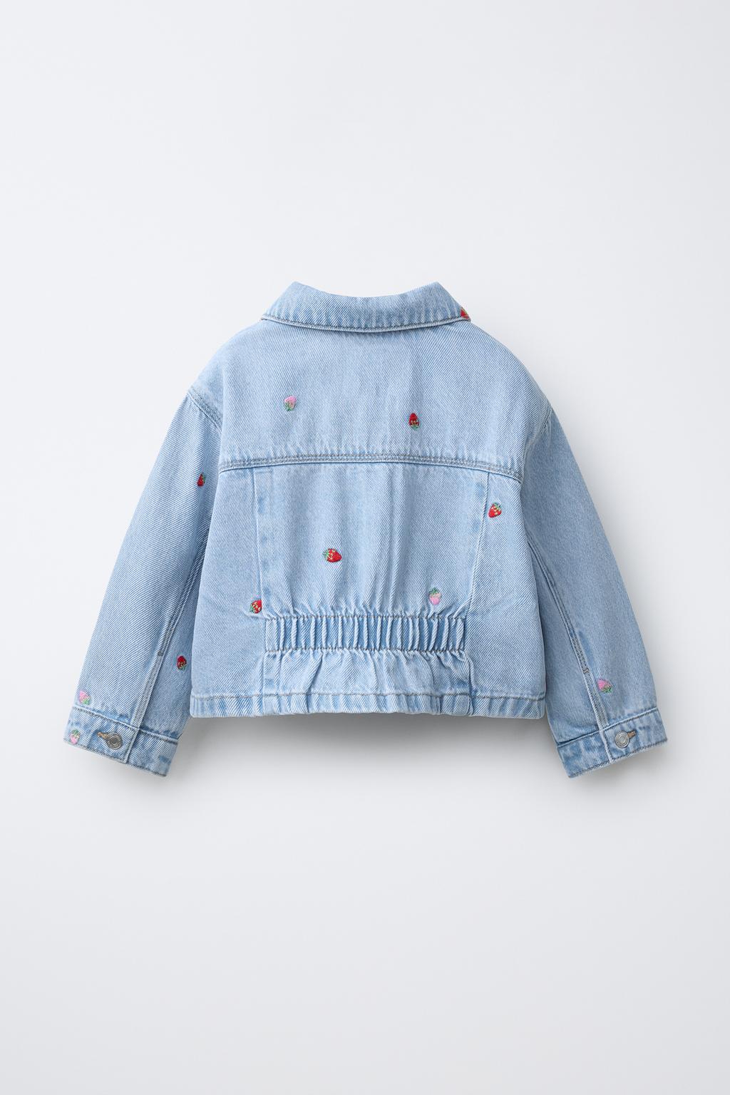 ДЖИНСОВАЯ КУРТКА С ВЫШИВКОЙ КЛУБНИКИ
