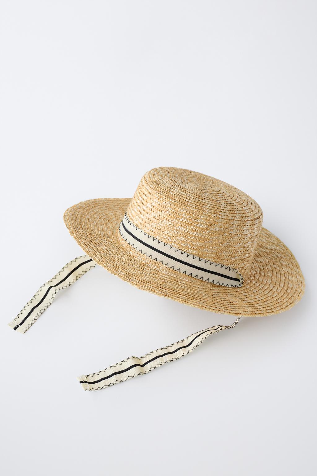 Соломенная шляпа с лентой canotier