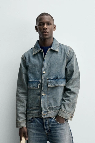 Джинсовая куртка-рубашка стандартного кроя- Заказать в России