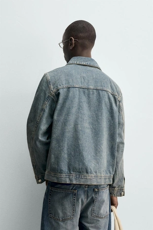 Джинсовая куртка-рубашка стандартного кроя- Заказать в России