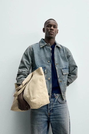 Джинсовая куртка-рубашка стандартного кроя- Заказать в России