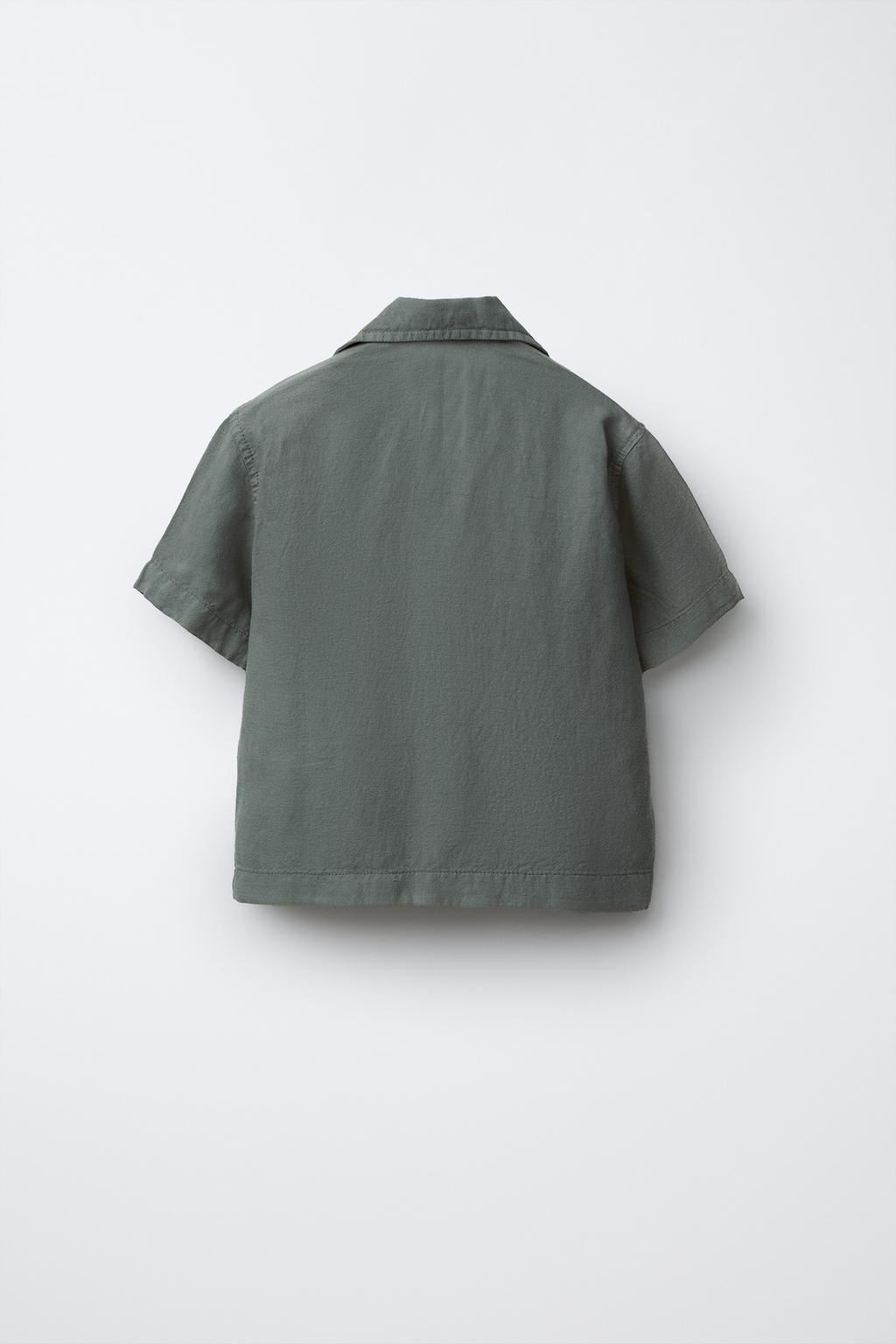 СТРУЯЩАЯСЯ РУБАШКА БОУЛИНГ ИЗ СМЕСОВОГО ЛЬНА