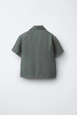 Струящаяся рубашка боулинг из смесового льна- Заказать в России
