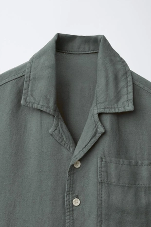 Струящаяся рубашка боулинг из смесового льна- Заказать в России
