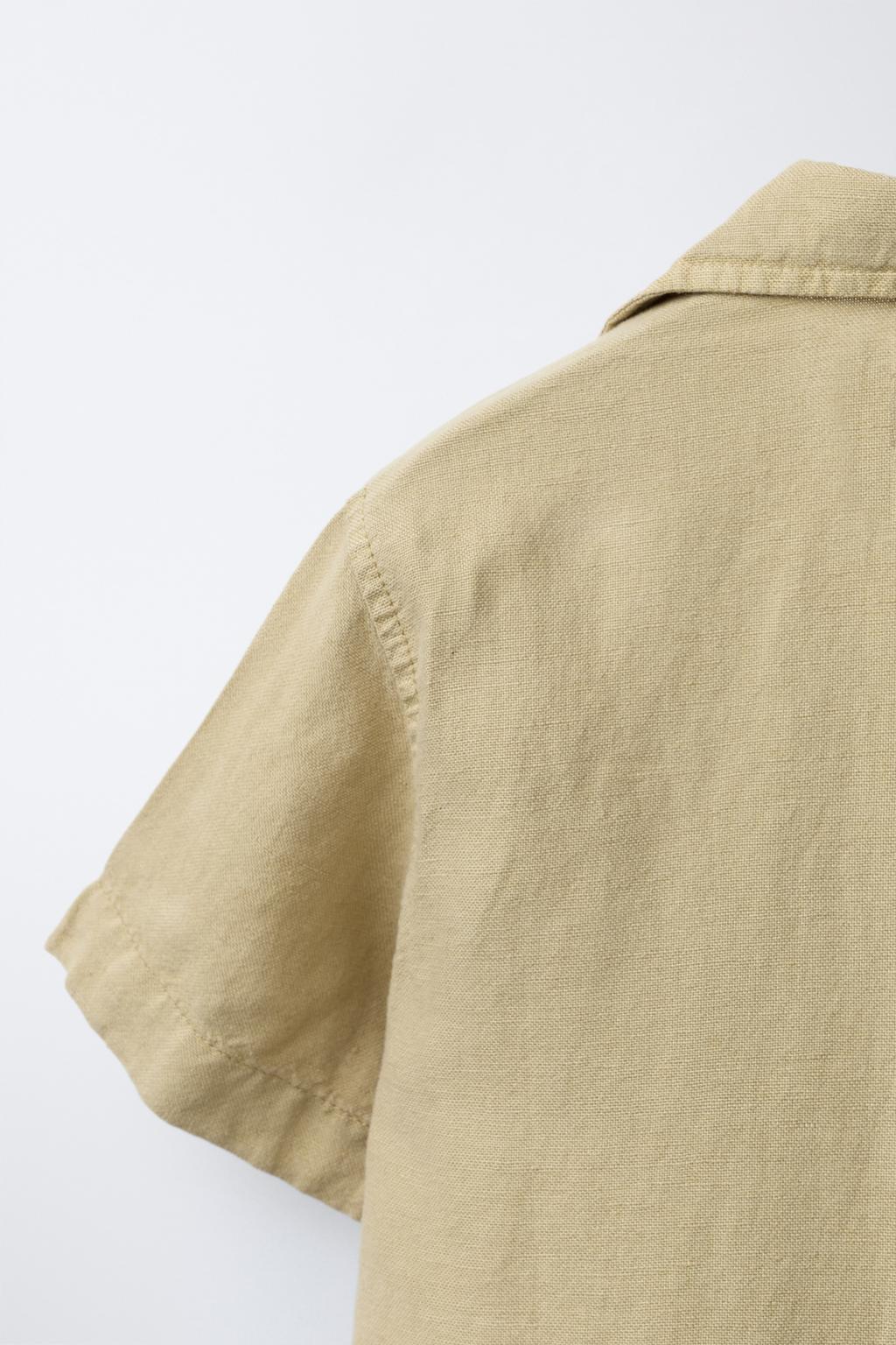 СТРУЯЩАЯСЯ РУБАШКА БОУЛИНГ ИЗ СМЕСОВОГО ЛЬНА